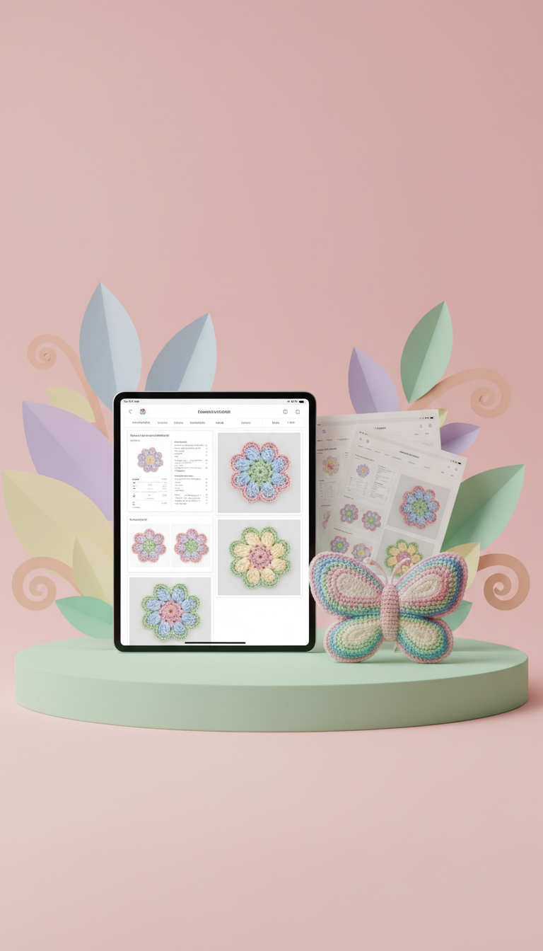 Blumenuntersetzer Set Häkelmuster PDF